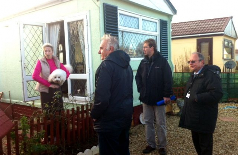 Tobias and Councillor Williams with Residents 