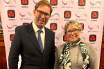 Tobias Ellwood MP with Samantha Action at MP HERoes event